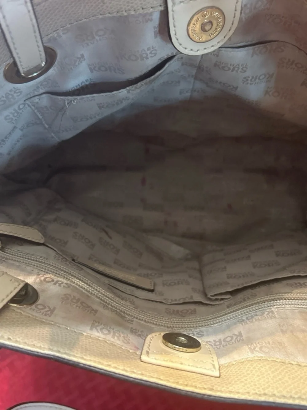 Michael Kors Beige/Tan Leather Tote with Gold Hardware